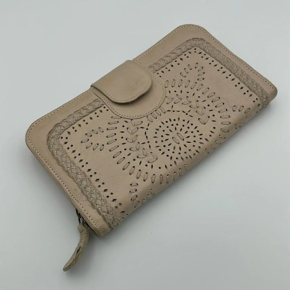 Bali ELF Handcrafted Leather Boho Wallet Clutch Stone